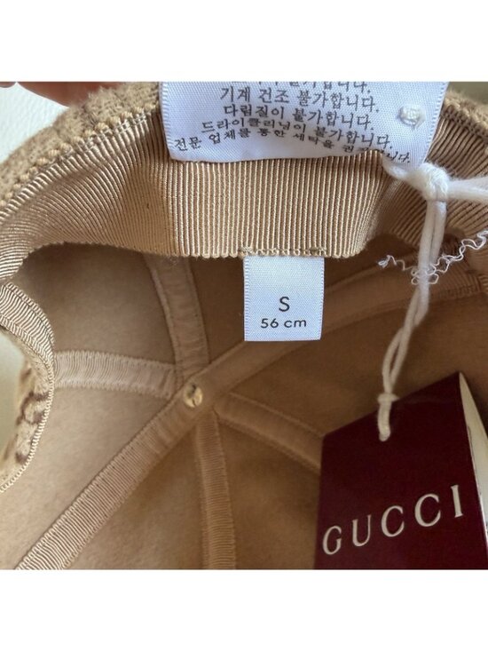 NWT GUCCI Light Brown GG Baseball Hat Cap 100% Authentic Sz S Logo main image 6